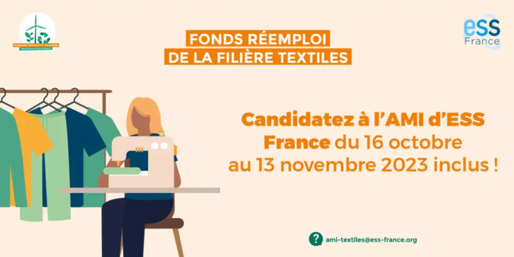 [Fonds réemploi textiles] Lancement de l’Appel à Manifestation d’Intérêt piloté par ESS France