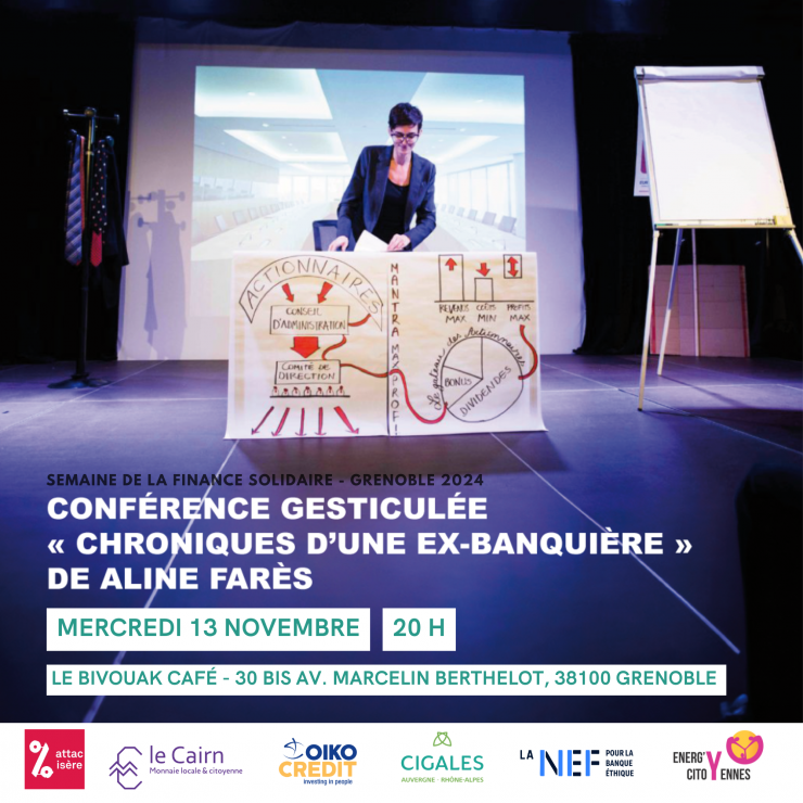 Conférence gesticulée "Chronique d'une ex-banquière" par Aline Farès