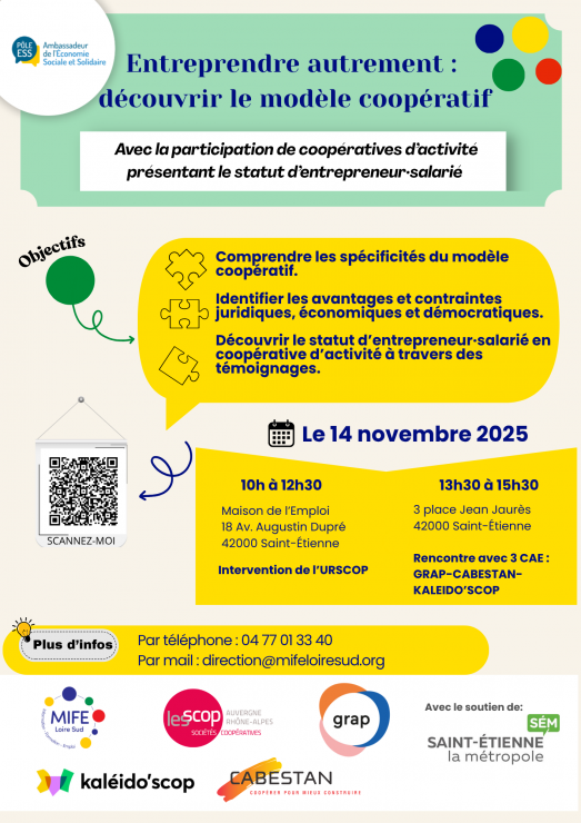 Atelier ESS : Entreprendre autrement : découvrir le modèle coopératif