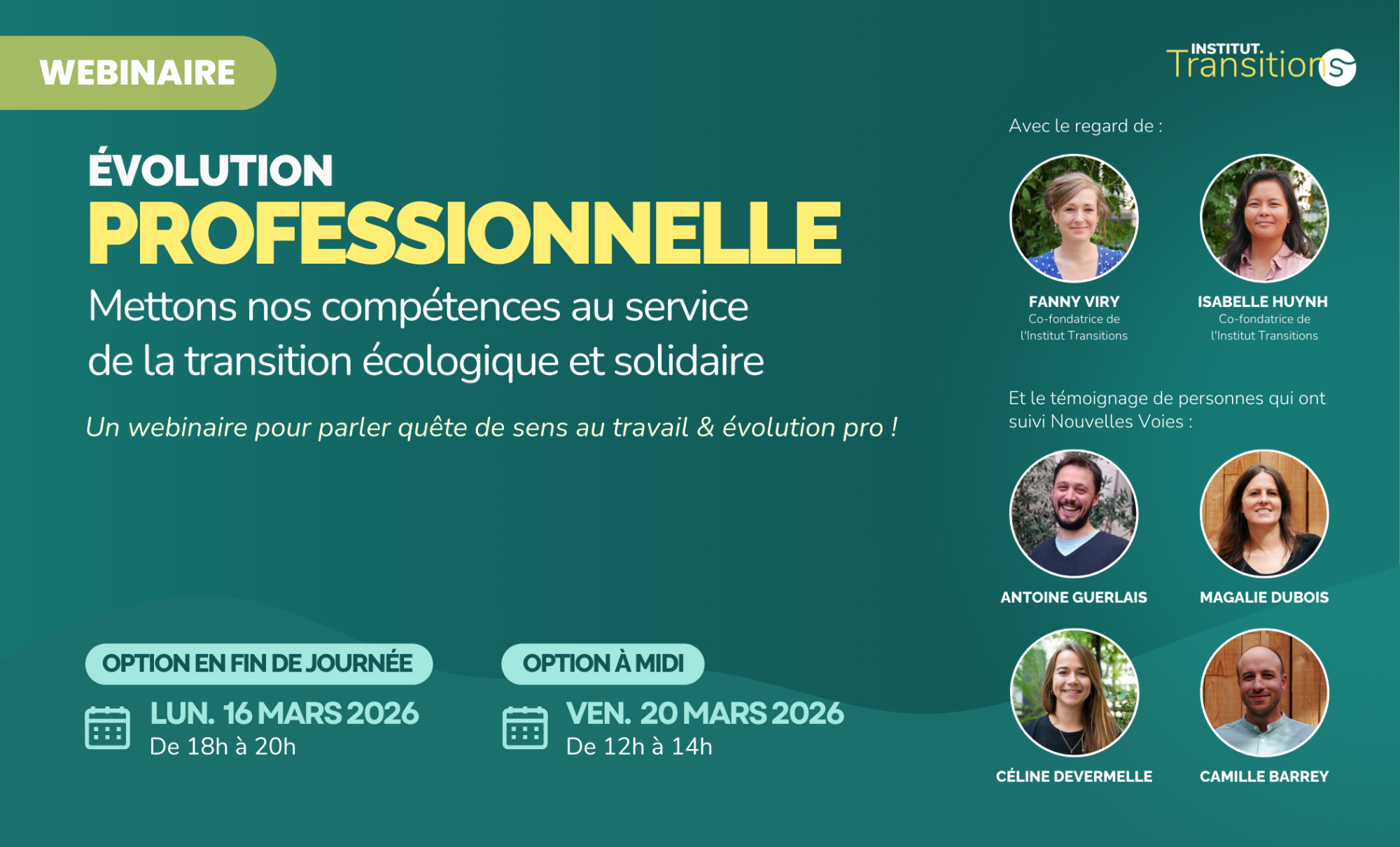 Evolution professionnelle : mettons nos compétences au service de la transition écologique et solidaire