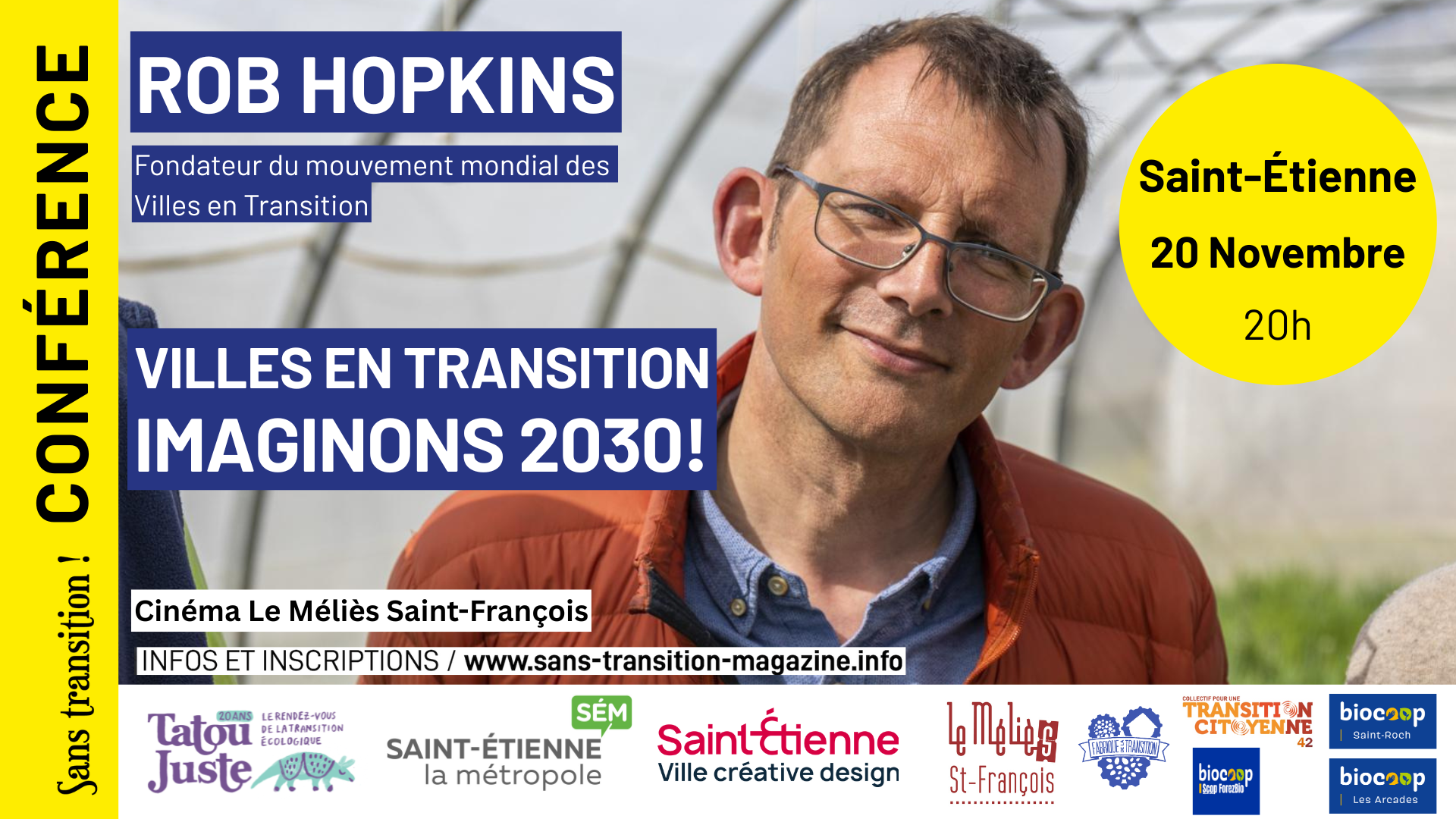 CONFÉRENCE : Rob Hopkins à SAINT-ÉTIENNE