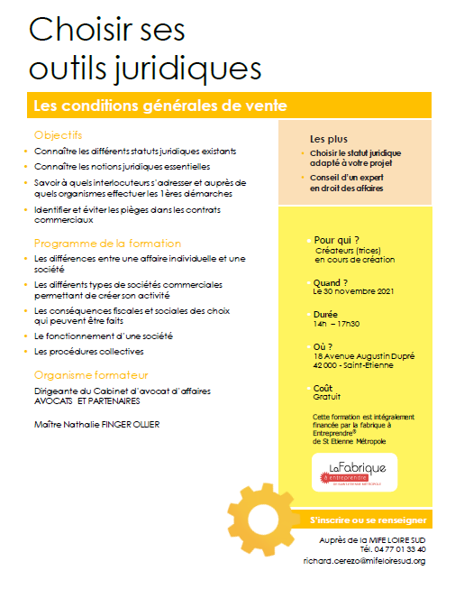 Choisir ses outils juridiques-les conditions general – Saint-Etienne (42)