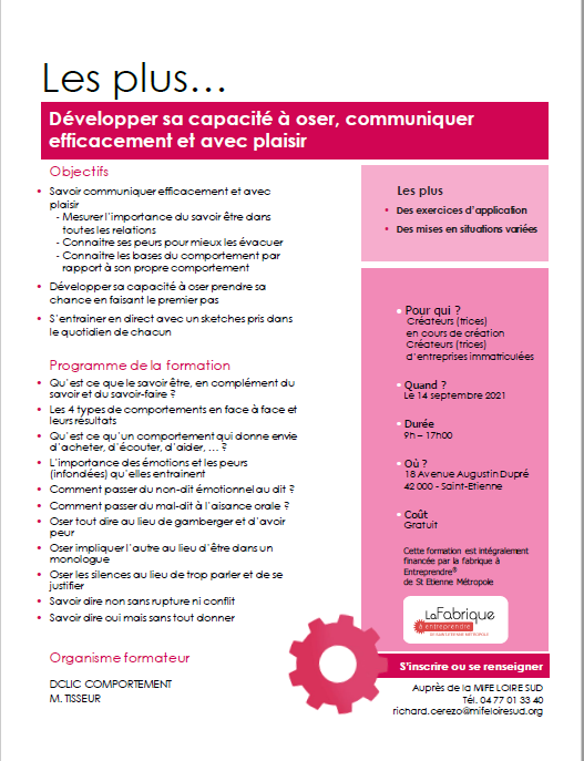 Développer sa capacité a oser,communiquer efficacement et avec plaisir – Saint-Etienne (42)