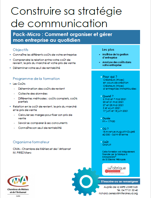 Construire sa strategie de communication-Comment organiser et gérer mon entreprise au quotidien – Saint-Etienne (42)